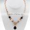 Gold Tone Wolf Charm Statement Necklace Earring Jewelry Set