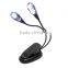 2016 Flexible 2 Dual Arms Clip On 4 LED Light for Book Reading Tablet Lamp