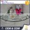 European style brass and stainless steel bathroom glass corner shelf