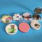Fashion round compact mirror 7cm pu leather pocket mirror travel double side cosmetic mirror