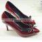 New Fashion Genuine Leather Pointed Toe High Heel Dress Shoes Elegant High Heel Bowknot Fashion Shoes CP6677