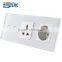 EU glass panel wall socket 16a, CE ROHS