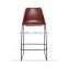 Giron iron & leather dining High Bar chair, Industrial Leather metal Heigh Chair