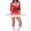 New style Polyester sexy hooded women santas christmas costume