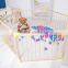 New Model 6 Panel Side Foldable wooden baby playpen