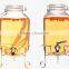 Glass Mason Jar Beverage Drink Dispenser With metal stand and tap