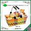 Plastic woven shopping basket with handles