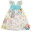 Cute Animal Printing Skirt Baby Girls Ruffle Pocket Dress 100% Cotton Birthday Little Girls Dresses