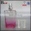 cosmetic perfume flat shoulder 30ml square glass bottle gradual pink silver aluminum pump sprayer bottle glass china suppliers