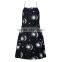 New fashion print women party dresses spaghetti strap backless dress