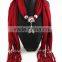 Solid red rhinstone star pendant jewelry scarves DIY design long wrap necklace scarves 2016 jewelry scarves for Christmas Gift