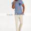MGOO Custom Striped Flat Knit T-shirt 100% Polyester Short Sleeve T Shirts With Pocket