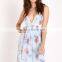 Free size flowy crepe boho lace floral women printed relaxed fit maxi dress