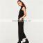 Cotton sleeveless long all black formal jumpsuits and rompers