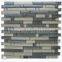 Grey color hand drawing tiles strip glass mosaic