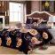 China Factory 4 Piece Rose Print Flannel Bedding Set