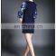 High quality ladies A line dress with print sleeve, half sleeve fashion tunic dress