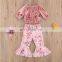 new spring kids clothing sets wholesale ruffle sleeve flower little baby clothes outfits toddler girls clothing shopping