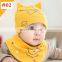 Newborn Baby Hat Set 2pcs/set Infant hats  Cotton Baby Beanies Girls Boys Hat Bib Kids Scarf Baby Hat Scarf Set