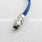 R Male to 2R Female RCA Cable OD3.8mm Blue Wires with Spring Protect