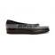 Black flat shoes for ladies high quality leather wholesale shoes women simple flat sandals shoes (LAJ0006L)