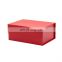 Wholesale magnetic flap open luxury red collapsible gift packaging box with ribbon