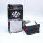 Custom printed matte black 1kg flat bottom pouch with valve side gussest coffee bags
