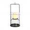 K&B wholesale designs Nordic metal black iron frame glass outdoor candle holder tealight lantern candlestick