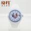 Promotional silicone watch white color with flag dials
