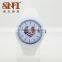 Promotional silicone watch white color with flag dials