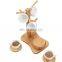 Household Multi-function Bamboo Coffee Cup Drying Holder Rack With 6 Coasters For Gift