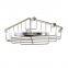 Wall Mounted 304 Stainless Steel Single Storage Shower Caddy Bath Organizer Shelf Bathroom Corner Basket Rack with Hook
