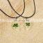 Clover Luminous Couple Necklace 2pcs Heart Shape Pendant Necklace Glowing In The Dark Lovers Jewelry Rope Long Necklace