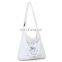 New arrivals Eco-Friendly white big jute waxed leather handle shoulder blank cotton tote canvas bags with custom printed logo