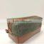 Black Leather Trim Waxed Canvas Toiletry Bag Men Shaving Kit Bag                        
                                                Quality Choice