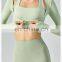 Wholesale Custom Blank Two-in-one Yoga Crop Top Ladies Long Sleeve Halter Bra Top Ribbed Agraffe Gym Wear Clothes For Women