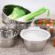 Stainless steel mixing bowl set with silicone base with Lid