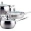 Apple shape rolled edge capsule bottom stainless steel cookware