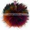 Top auality facotry direct sale 15cm colorful animal fur pom poms keychain New genuine raccoon fur ball key ring