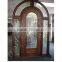 20mins-90mins External Fire Mahogany Solid Wood Door double door for villa & commercial glazed fire door