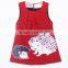 Sweet child fall sleeveless cute animal pattern flannelette vest dress children clothing