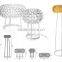 Hot sell transparent caboche floor lamp for Big Hall
