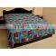 Indian Fruit Print Kantha Quilt Tropical Kantha Bed Cover