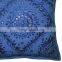 Blue Home Furnishing Decorative Heavy Handmade Embroidered And Mirror Work Indian Cotton Pillow Cushion Covers