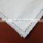 White cotton woman handkerchief with lace edge