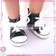 Black Sneakers For Dolls Canvas Tie Style 18 inch Doll Sneakers