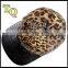 5 panel leopard skin leather with logo metal plate custom made snapback hats