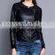 Stylish collarless surplice short locomotive PU Jacket Womens 2015 new style leather jacket