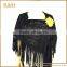 Fine quality hot sale fashionable black suede shawls