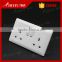 BIHU OEM luxury white plastic UK 13A Amp wall switch and socket